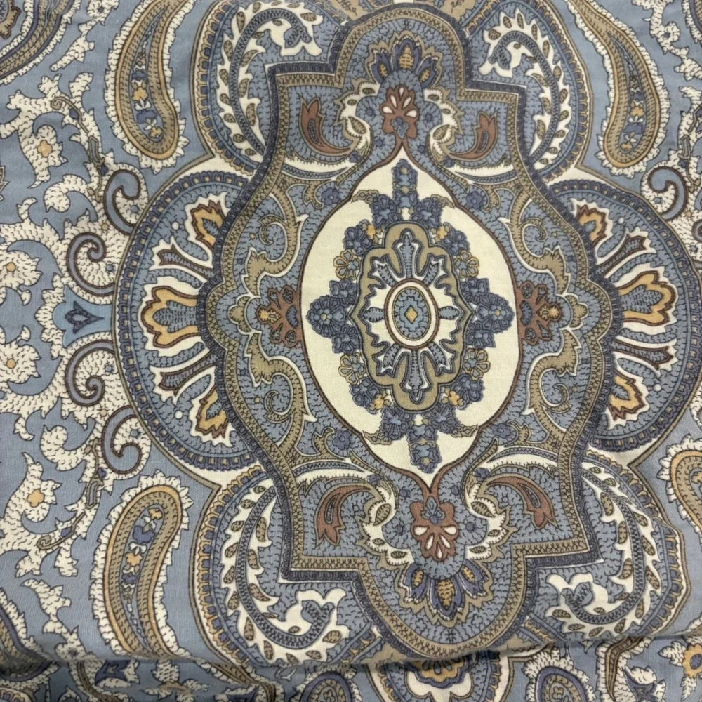 Vtg Ralph Lauren Colchester Paisley Blue King Pillow Shams Medallion Set of 2